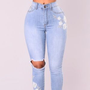 Rosaline Embroidered Jeans Fashion Nova